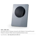A4 Aluminum Award Plaques with Round Colored Plate and Stand - Image 6