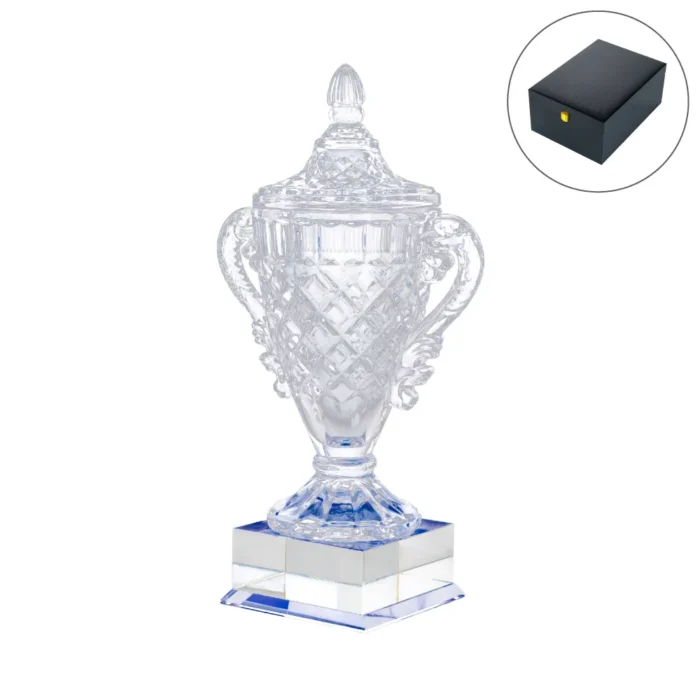 Large Crystal Glass Trophy Cup with Chocolate Gift Edition - Image 1
