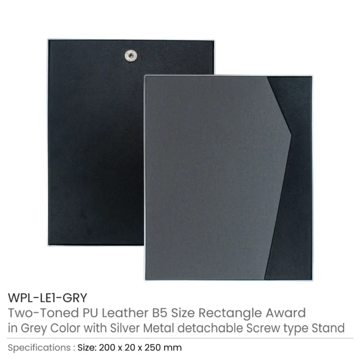 Two-Toned PU Leather Awards with Aluminum Frame & Stand – B5 Size in Luxury Box - Image 7