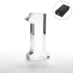 Crystal Glass Trophy in Number One Shape with Gold Lock Closure Box