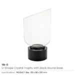 Crystal Trophy with Round Black Base in Premium Fiber Box - Image 3