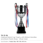 Metal Cup Trophies with Removable Ribbon Attached to Both Handles - Image 9