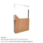 Rectangle Shaped Wood and Crystal Awards with Box - Image 4